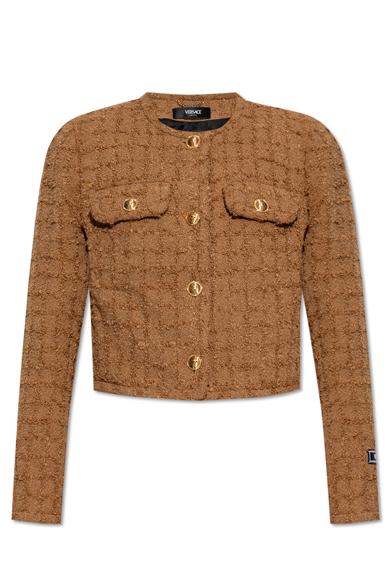 gold button check tweed jacket – shéller / シェリエ